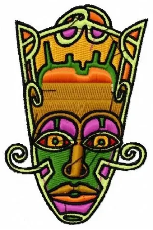 African Mask Embroidery Design Free Shipping