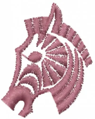Luxury Zebra Head Outline Embroidery Design