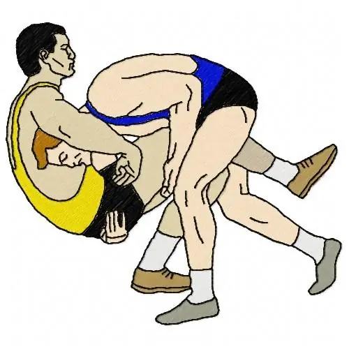 Express Delivery Men Wrestling Embroidery Design