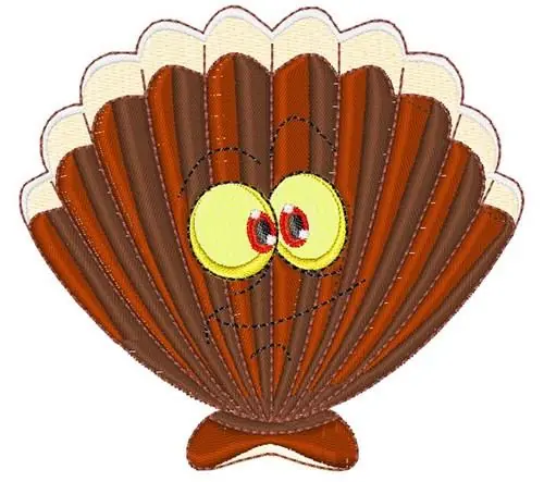 Worldwide Shipping Clam Shell Embroidery Design
