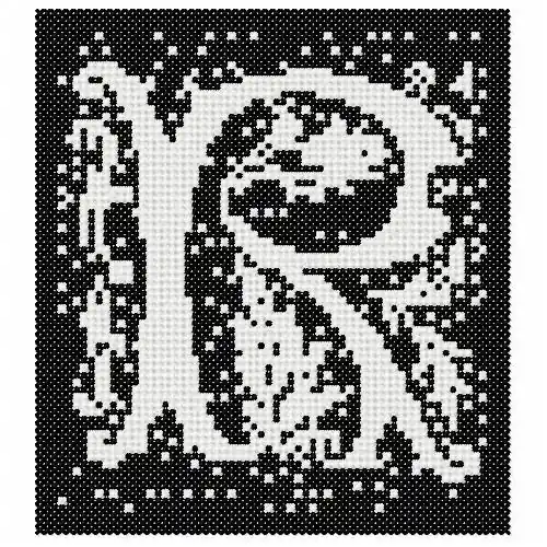 Crafted R Square Embroidery Design
