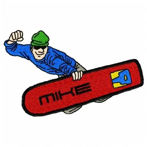 Snowboard Jump Embroidery Design Weekend Sale