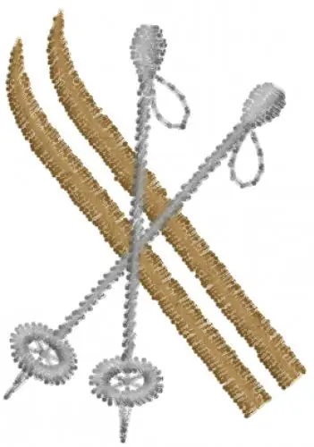 Snow Ski Equipment Embroidery Design Order Now