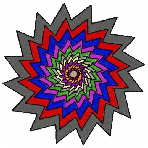 Spiral Colors Embroidery Design Popular
