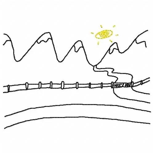 Mountains Outline Embroidery Design Same Day Shipping