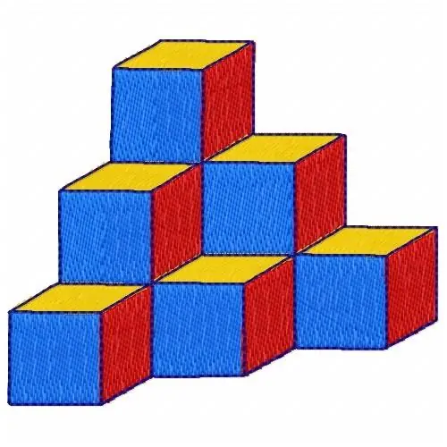 Fresh Stock 3D Cubes Embroidery Design