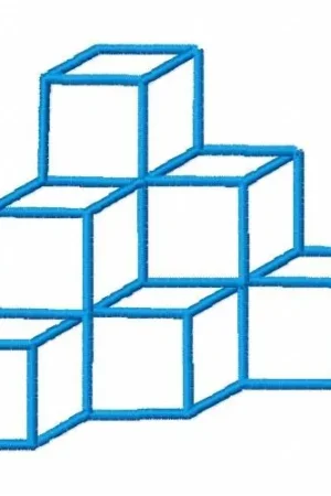 3D Cubes Outline Embroidery Design Price Drop