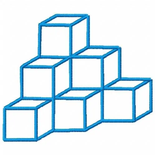 3D Cubes Outline Embroidery Design Price Drop