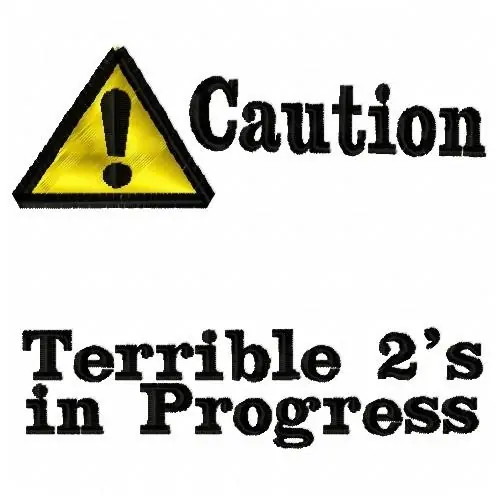 Caution Terrible 2s Embroidery Design Viral