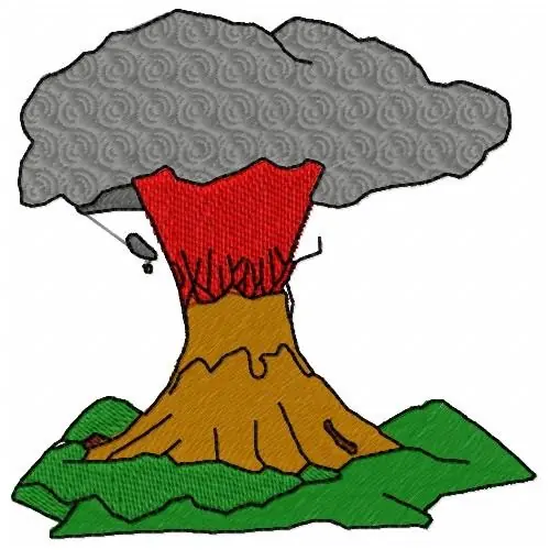 Bargain Volcano Erupting Embroidery Design