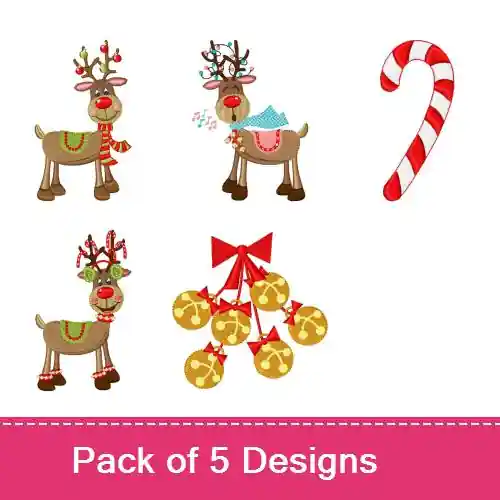 Happy Christmas! Embroidery design pack by Bella Mia Designs, Embroidery Packs on EmbroideryDesigns.com Professional Grade