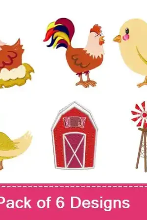 Around The Farm Embroidery design pack by Bella Mia Designs, Embroidery Packs on EmbroideryDesigns.com Affordable