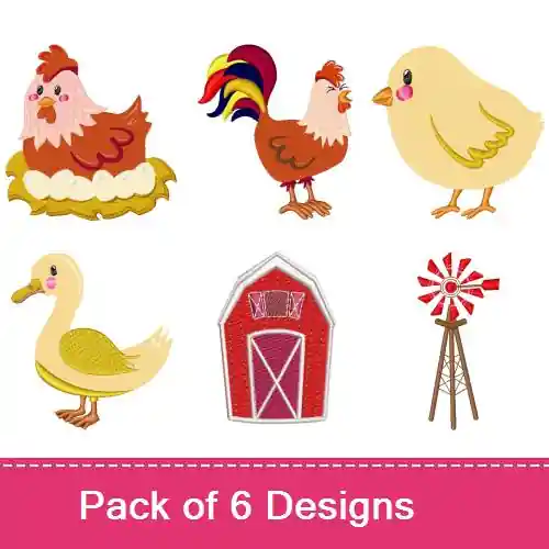 Around The Farm Embroidery design pack by Bella Mia Designs, Embroidery Packs on EmbroideryDesigns.com Affordable