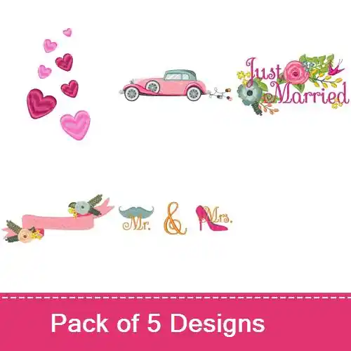 Marriage Embroidery design pack by Bella Mia Designs, Embroidery Packs on EmbroideryDesigns.com Direct From Manufacturer