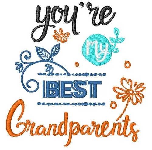 Best Grandparents Embroidery Design Handmade