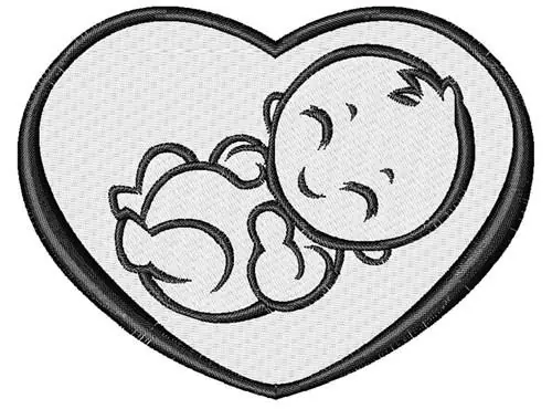 Baby In Heart Embroidery Design Low Price