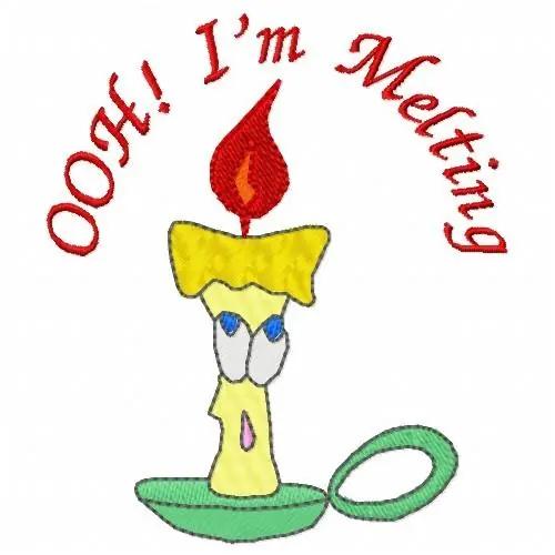 Brand New Melting Candle Embroidery Design