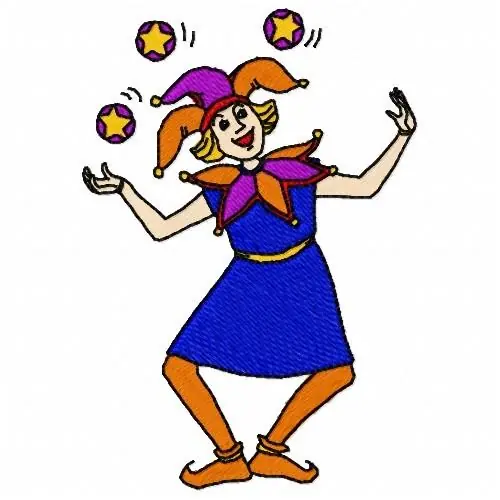 Next Day Delivery Juggling Jester Embroidery Design