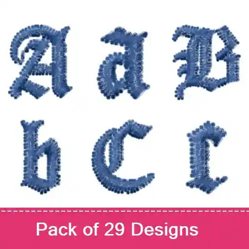 Waxwork Demo Font Embroidery design pack by Bella Mia Designs, Embroidery Packs on EmbroideryDesigns.com Top Pick