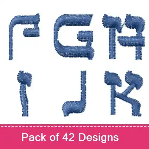 Buy Online Sefer Ah Font Embroidery design pack by Bella Mia Designs, Embroidery Packs on EmbroideryDesigns.com
