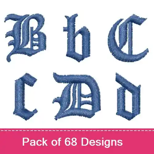 Cloister Black Font Embroidery design pack by Bella Mia Designs, Embroidery Packs on EmbroideryDesigns.com Free Returns