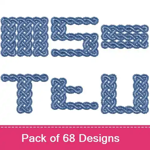 Knot Brk Font Embroidery design pack by Bella Mia Designs, Embroidery Packs on EmbroideryDesigns.com Trusted Brand