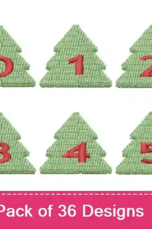 Alphshapes Xmas Trees Font Embroidery design pack by Bella Mia Designs, Embroidery Packs on EmbroideryDesigns.com New Release