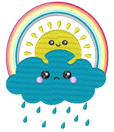 Sun & Rain Embroidery Design Affordable
