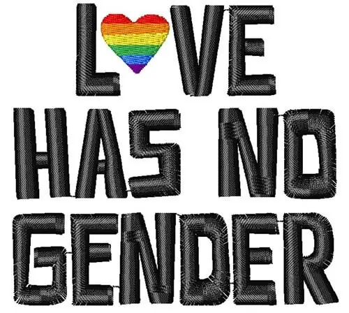 Love No Gender Embroidery Design Free Shipping