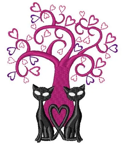 Love Cats Embroidery Design Handmade