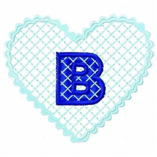 Save Now B Heart Embroidery Design