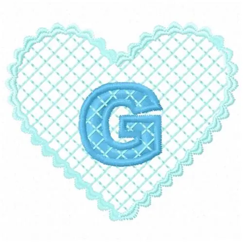 Direct From Factory G Heart Embroidery Design