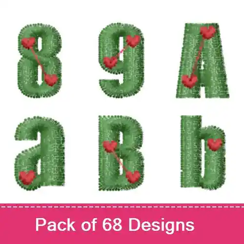 Latest Love Letters Font Embroidery design pack by Bella Mia Designs, Embroidery Packs on EmbroideryDesigns.com