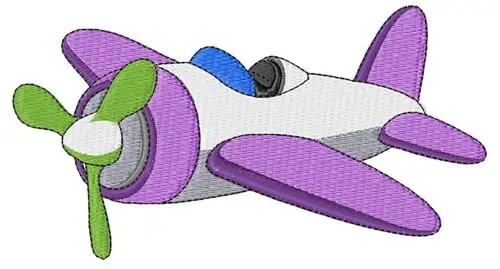 Authentic Propeller Airplane Embroidery Design