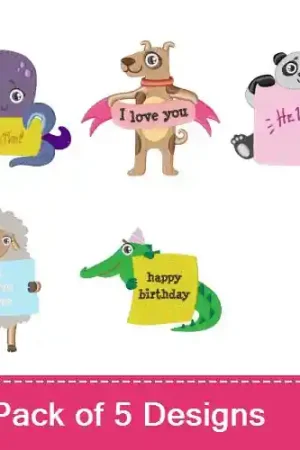 Animals With Signs Embroidery design pack by Bella Mia Designs,  Embroidery Packs on EmbroideryDesigns.com Hot Deal
