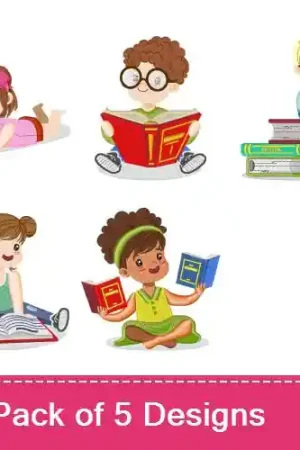 Affordable Children Reading Embroidery design pack by Bella Mia Designs,  Embroidery Packs on EmbroideryDesigns.com