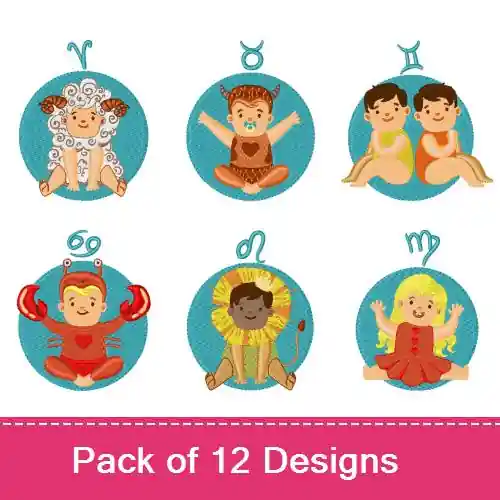 Zodiac Signs Embroidery design pack by Bella Mia Designs, Embroidery Packs on EmbroideryDesigns.com Latest
