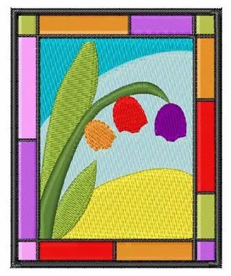 While Supplies Last Staind Glass Tulips Embroidery Design