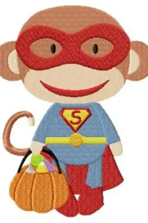 Superman Monkey Embroidery Design No Minimum Order