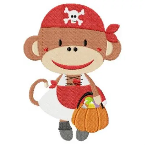Genuine Pirate Monkey Embroidery Design