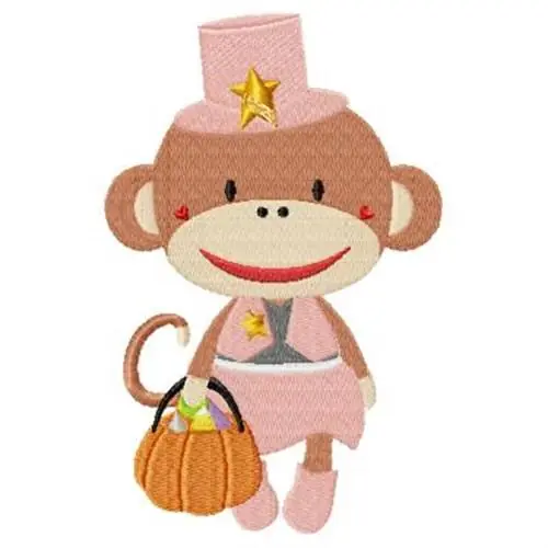 Must Have Cowgirl Monkey Embroidery Design