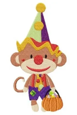 Discount Clown Monkey Embroidery Design