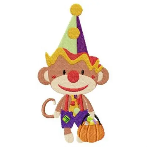 Discount Clown Monkey Embroidery Design
