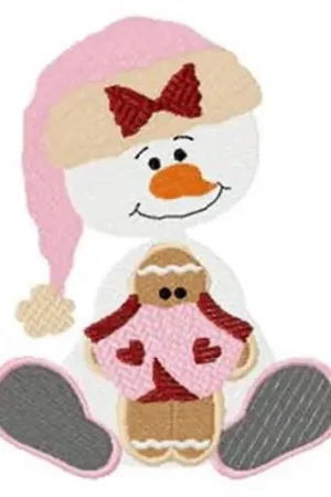 Gingerbread Snowman Embroidery Design Crafted