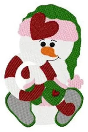 Budget Snowman & Candy Cane Embroidery Design