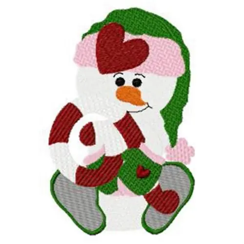Budget Snowman & Candy Cane Embroidery Design