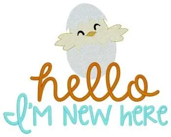 Low Price Hello Im New Here Embroidery Design
