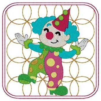 Circus Clown Quilt Square Embroidery Design Factory Price
