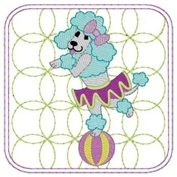 Circus Dog Quilt Square Embroidery Design Don’t Miss Out