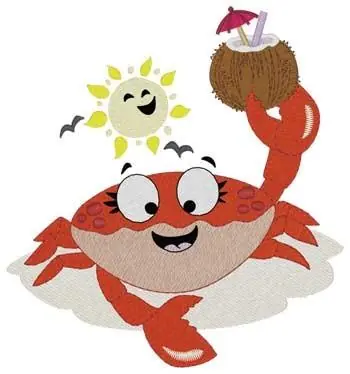 Kawaii Crab Embroidery Design Editor’s Pick